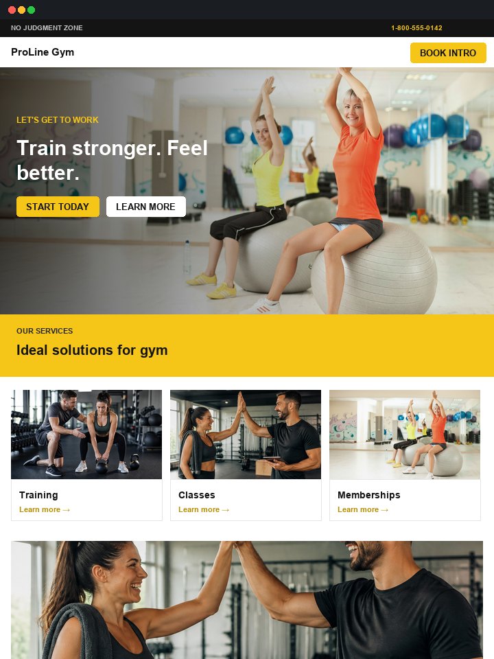 Bold yellow CTA